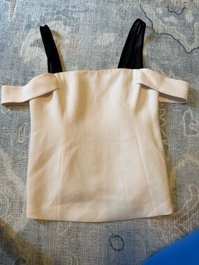 cinq a sept Cream Off-Shoulder Camisole with Black Straps